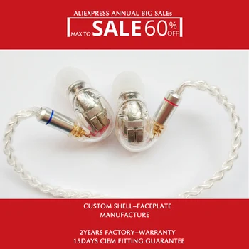 

In Ear Hifi Stage Monitor DIY Custom Earphone Hisenior D9 9/18BAs Drivers 7N-OCC Super Bass Detachable Cable Optional