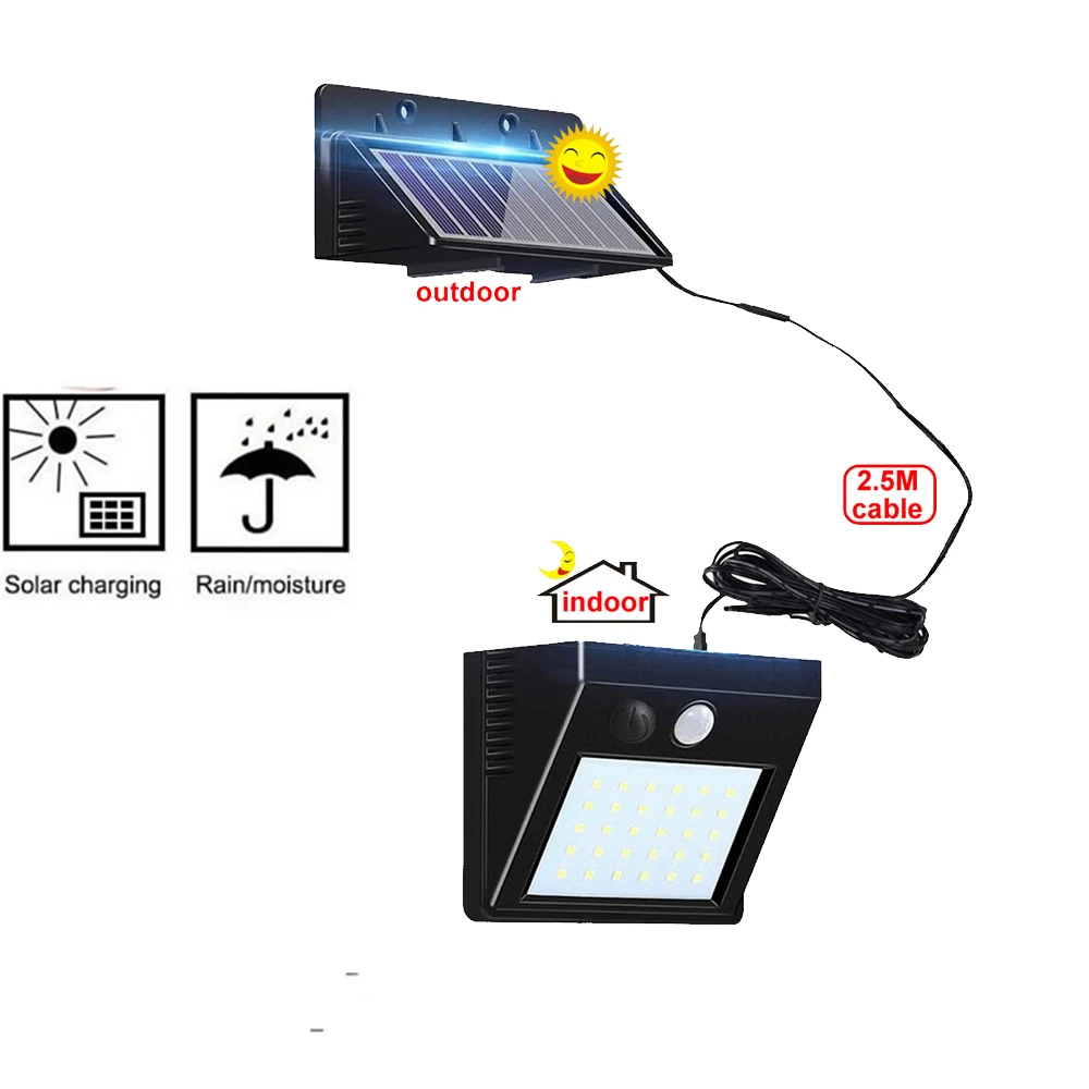 

1/4pcs Upgraded Solar LED light Solar Powered 30 LEDs Four Modes Waterproof PIR Motion Sensor Lamp Outdoor Fence Garden Path Wal