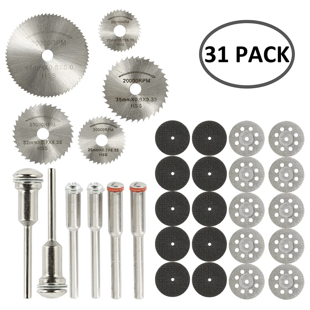 65Pcs Cutting Wheel Set for Mini Drill Rotary Tool Accessories w/ Mandrel 