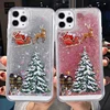 Feliz Navidad, caja del teléfono para iPhone 12 11 SE 2022 11Pro Max XR XS Max X 7 7 6S Plus 11Pro dinámica arenas movedizas Glitter cubierta ► Foto 2/6