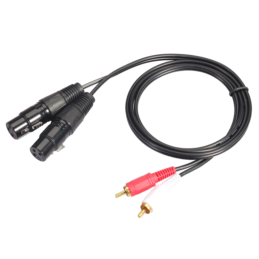 1 Pair 1.5m RCA Male To XLR Female Audio HIFI Cable Microphone Mic Cable