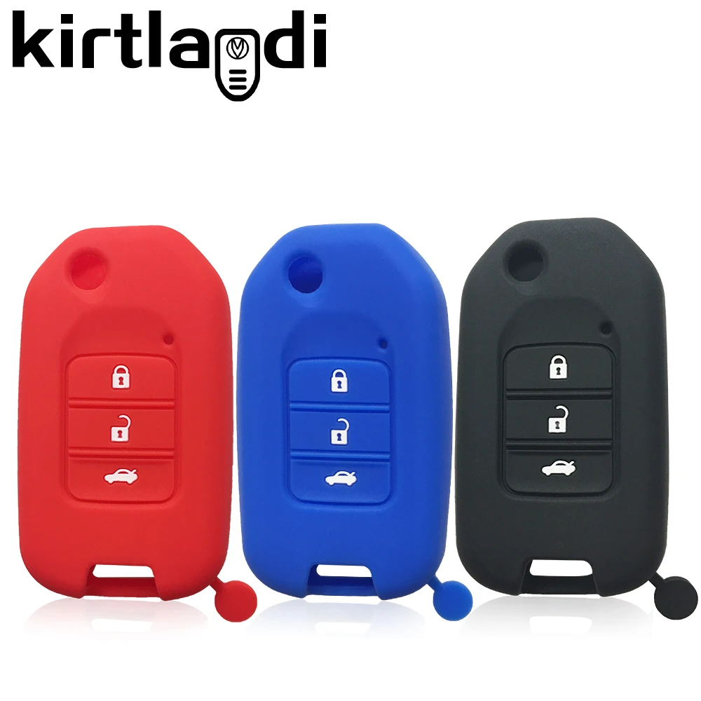 Silicone 3 Button Remote Key Shell Cover Holder For Honda Accord