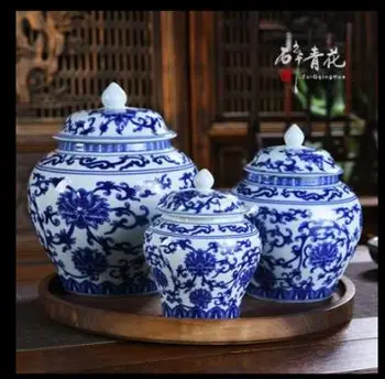 

Chinese Kung Fu Tea Set Ceramic Glaze Tea Cans Caddy Coffee Bean Storage Pot Seasoning Seal Jar Vintage Home Decor Gift Box