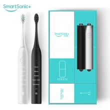 Звуковая электрическая зубная щетка для пары взрослых, отбеливающая зубная щетка с 4 мягкими сменными головками Dupont