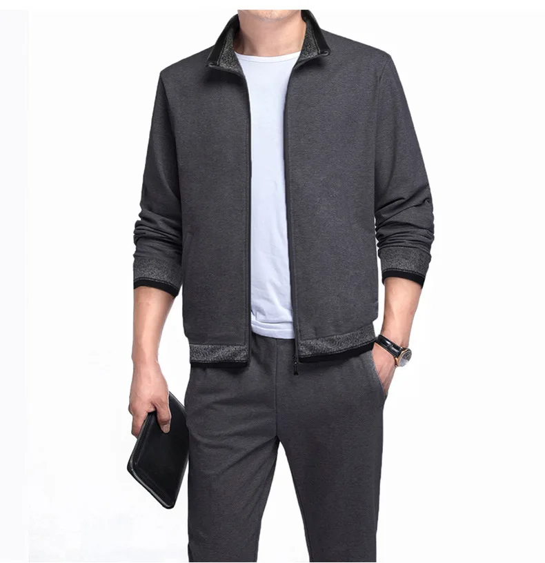 Spring Autumn Men's Sweatshirt Set Two-piece Set Loose Sportwear Suit Casual Wear Tracksuit Men Dad Suit Chandal Hombre