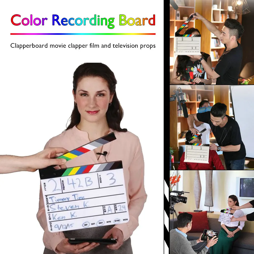 Hollywood Clapperboard Directors Decoration Clapper Board Film Party Hand Prop 