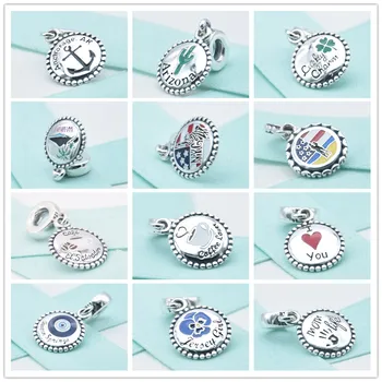 

925 Sterling Silver Lucky Charm I love you Charms Arizona Pendants Fit European Style Original Bracelet DIY For Women Jewelry