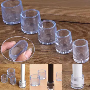 

Clear Table Chair Leg Cap Furniture Table Feet Cover Cover Protection Cap End Floor Anti-noise Furniture Protector Silicon F4Y3