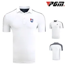PGM, мужские рубашки с коротким рукавом для гольфа, Мужские дышащие футболки для тренировок, топы, повседневные, не впитывающие пот, теннисные, для гольфа, спортивная одежда, D0708