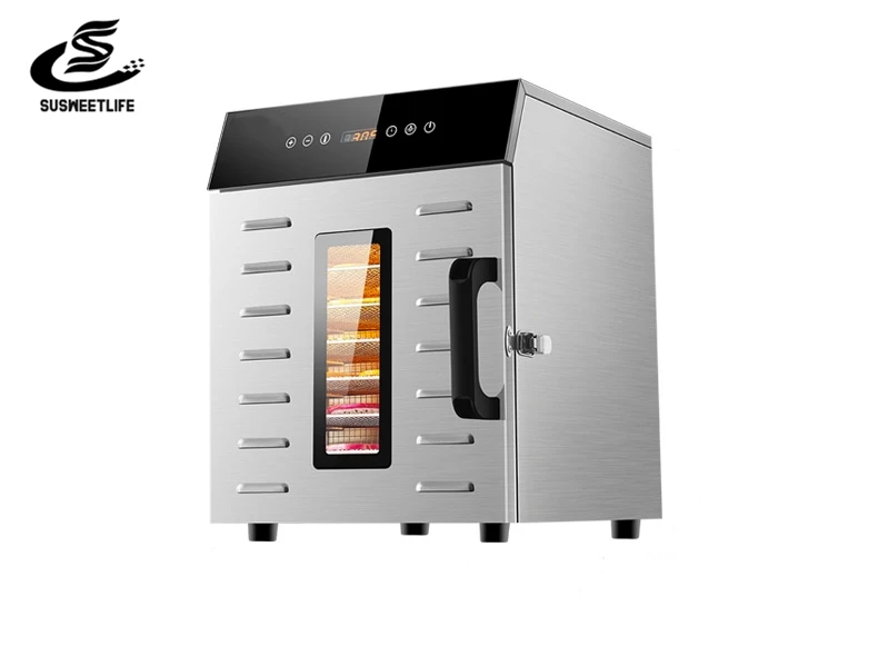 

Food Dehydration Dryer Dried Fruit Machine Household and Commercial Smart Touch 8-layer Capacity Visual Door Lighted