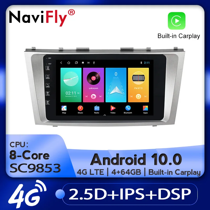 Navifly 2.5D IPS Android автомобильный мультимедийный плеер навигация gps для Toyota Camry 6 XV 40 50