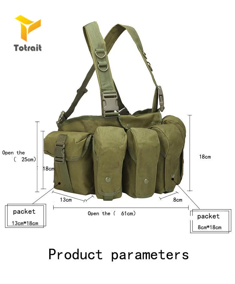 TOtrait CQC AK нагрудная установка Molle тактический жилет военная армейская Экипировка AK 47 подсумок для подсумок на открытом воздухе для страйкбола пейнтбола охотничий жилет