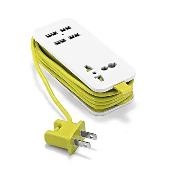 

1.5m 5ft Power Strip White Pink Blue US Plug Power Extension Socket Portable Travel Adapter USB Smart Phone Charger Desktop Hub