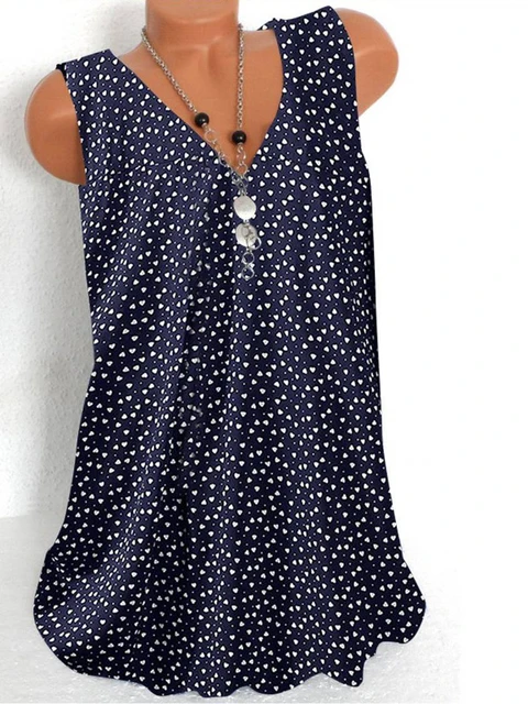 Fashion plus size women's V-neck T-shirt casual plus size loose ladies T-shirt tops women Navy Blue