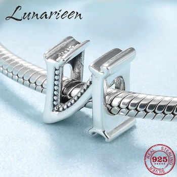 

Hot Letter beads 925 Sterling Silver Alphabet N Fit Charms Original European 925 Bracelets Bangles DIY Jewelry Making