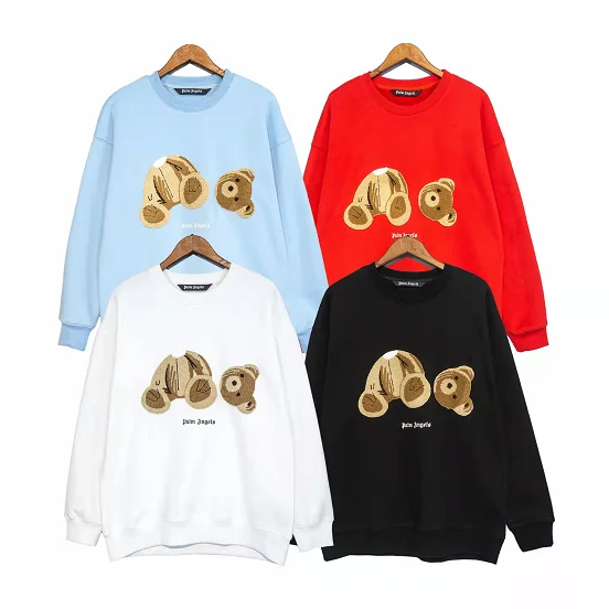 Palm Angels 22SS Autumn and winter Men's Women's Lovers Bear Letters Plus Velvet Casual Sports Jacket Sweater | Мужская одежда
