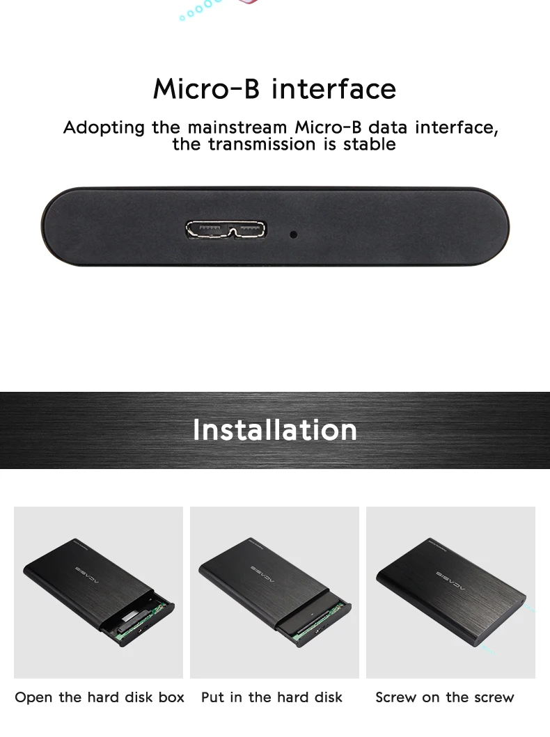 sata hard drive box Acasis 2.5 Inch SATA HDD Case USB 3.0 Hard Drive Enclosure for SSD Type C 3.1 External HDD Enclosure Support UASP for 7-9mm Disk external hard drive case