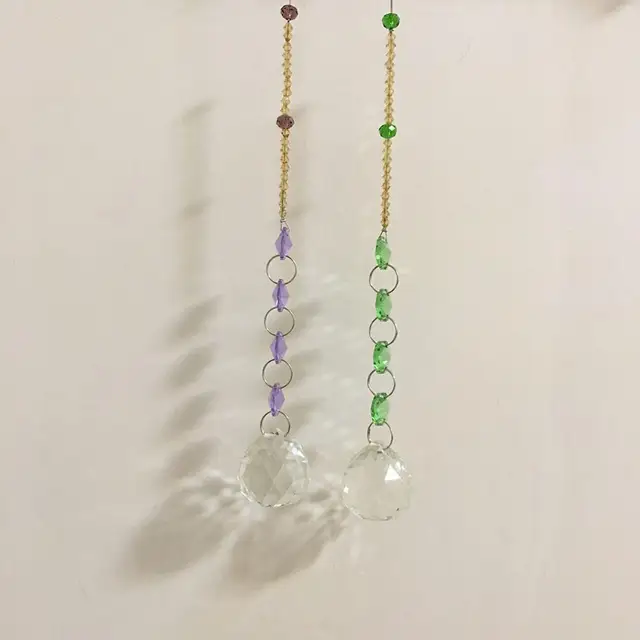 2Db /Beállított Többszínű Arccalristály Csillár Alkatrészekhez Prizmák Világító Medál Lógó Napsütő Otthoni Kerti Deco - Image 3