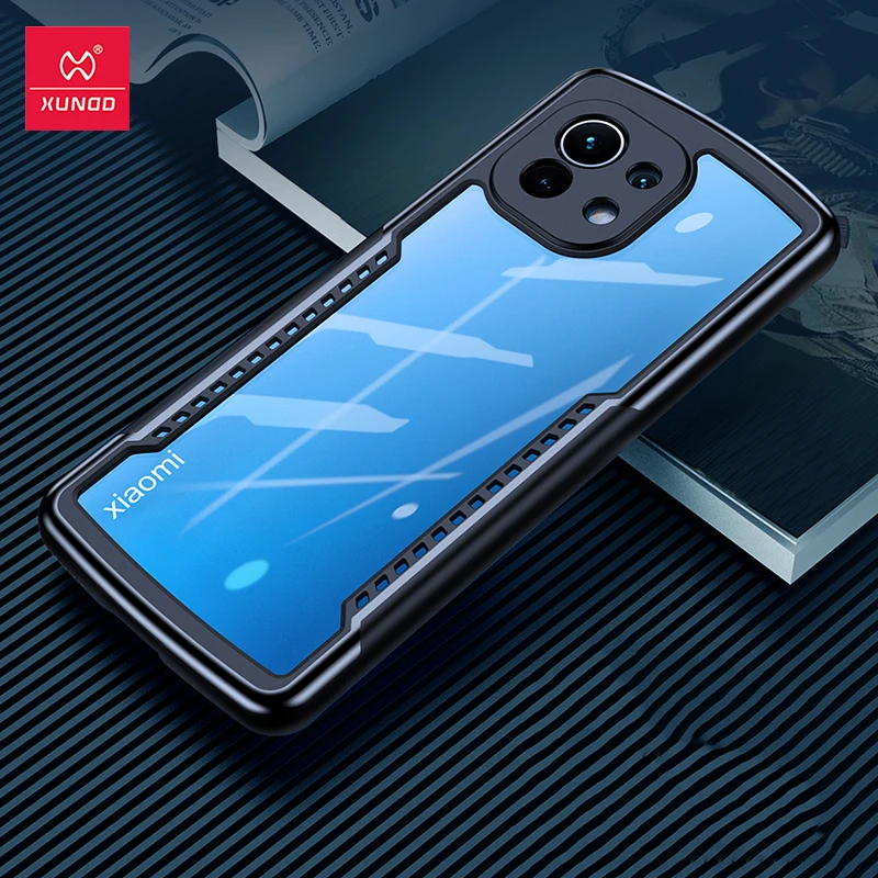 Original XUNDD Phone Case For Xiaomi Mi 11 Shookproof Protective Transparent Bumper With Airbag Anti-Fall Soft Back Shell Case