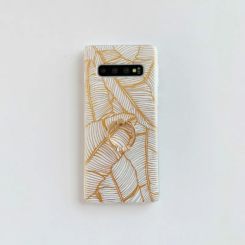 Роскошный силиконовый чехол для телефона с изображением золотого листа розы, чехол для телефона samsung galaxy NOTE10 pro S8 S9 S10 plus note8 note9 A40 A50