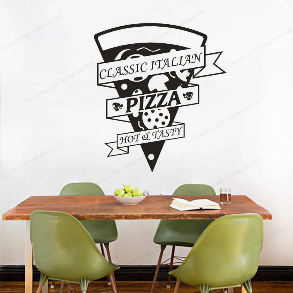 Классическая пицца винил Настенная Наклейка для ресторана декор кухни пиццы