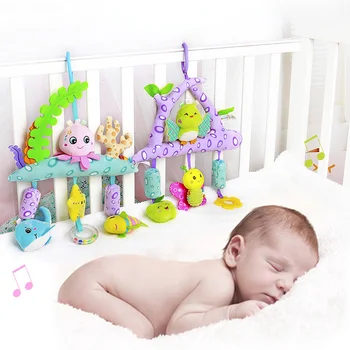 

1 pc Animal Wind Chimes Lovely Sky Series Plush Cartoon Hanging Toys Infant Toy Baby Rattle for Stroller