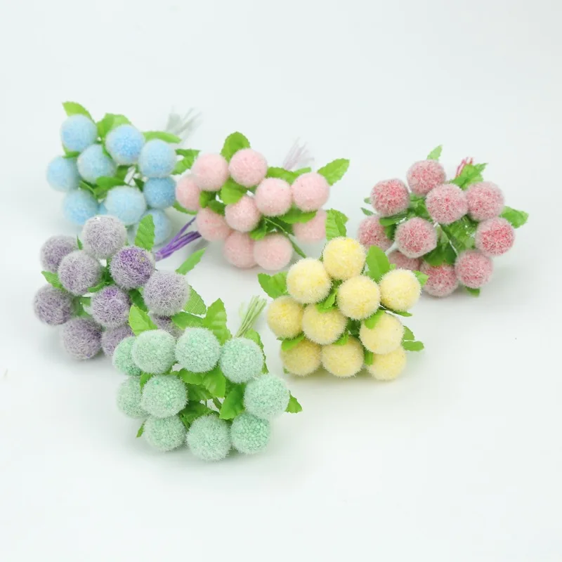 10 шт. искусственный цветок шар пузырь хлопок шерсть букет/украшение дома DIY