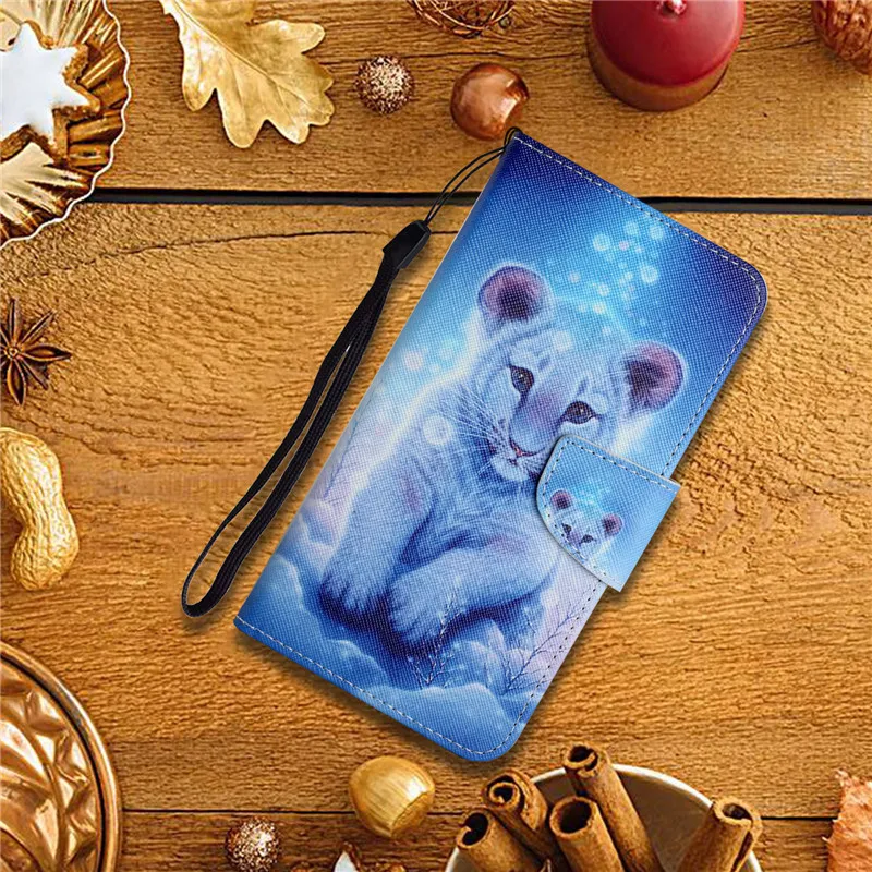 cute samsung cases Cat Painted Leather Case on For Samsung Galaxy S20 S21 S10 S8 S9 Plus S 21 S20 FE Ultra S10E Phone Cover Wallet Book Case Fundas best case for samsung