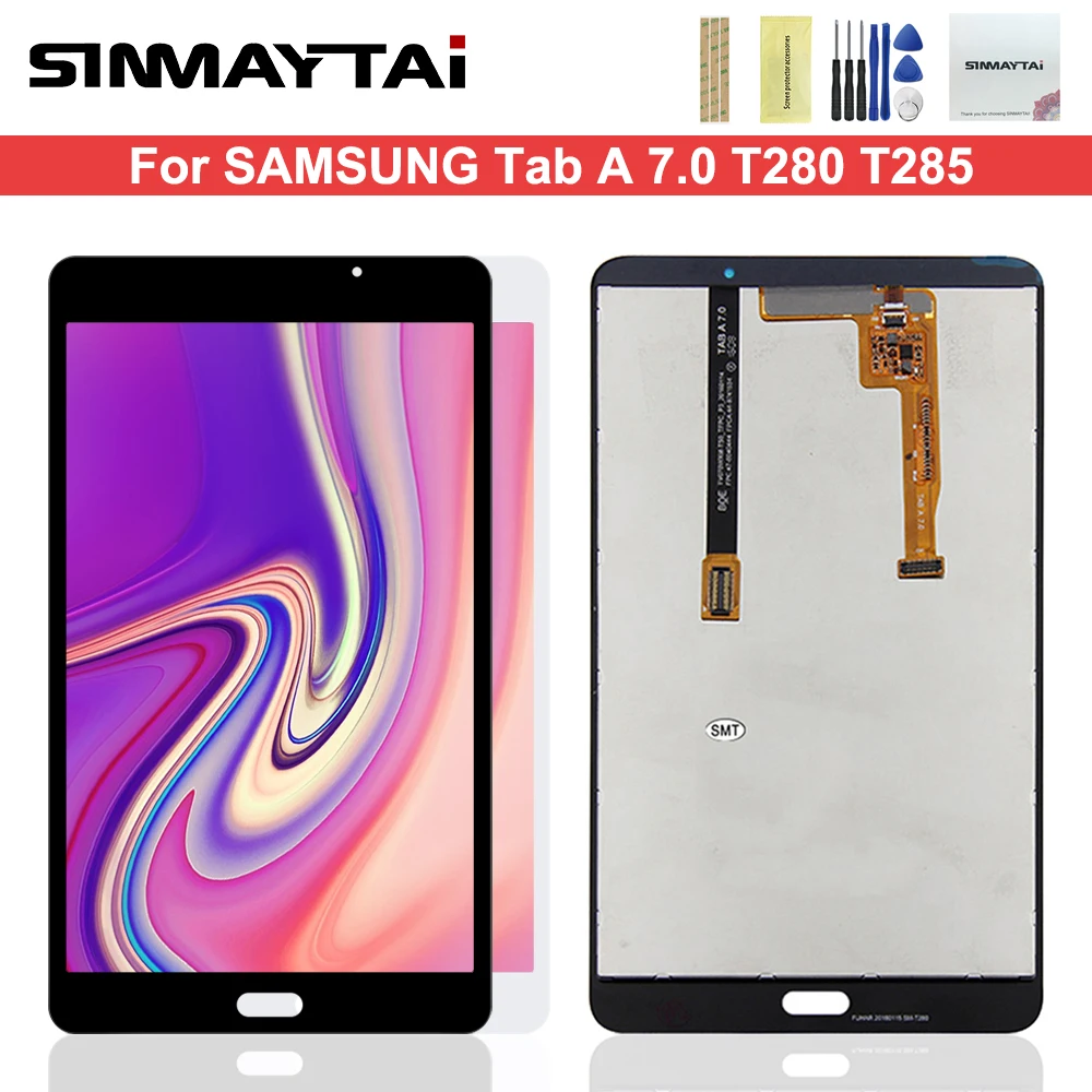 

Sinmaytai For Samsung Galaxy Tab A 7.0 T280 T285 LCD Display Monitor + Touch Panel Screen Glass Digitizer Assembly Replacement