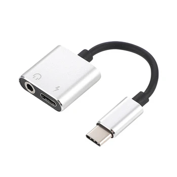 

Type C Adapter Aux o Adapter USB Type C to 3.5mm Earphone Jack Adapter For Xiaomi Mi 6 Huawei without 3.5 jack(Silver)