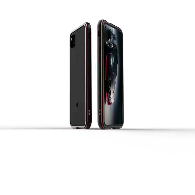For Google Pixel 4A 4G Case Aluminum Metal Bumper for Google Pixel 4A 5G Frame Slim Cover phone case Google Pixel4A Metal Shell Red-Black