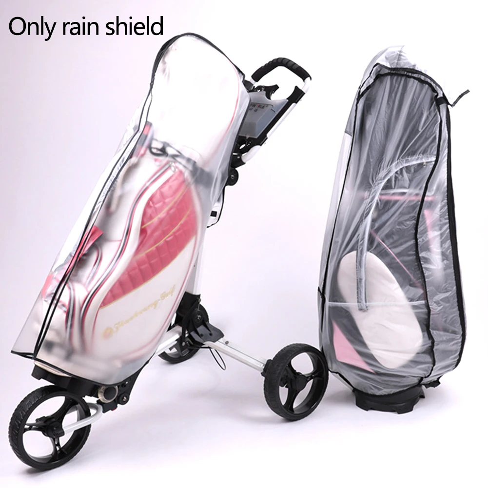 PVC Wear Resistant Zippered Transparent Easy Apply Practical Portable Waterproof Rain Cover Golf Bag Anti Static Universal