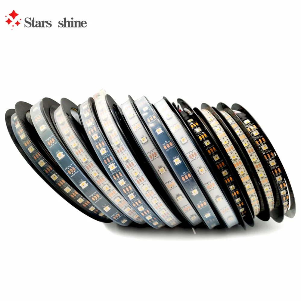 SK6812 RGBW 4 в 1 (аналог WS2812B) умный светодиодный Strip индивидуальные адресный свет 30/60/144 s Водонепроницаемый