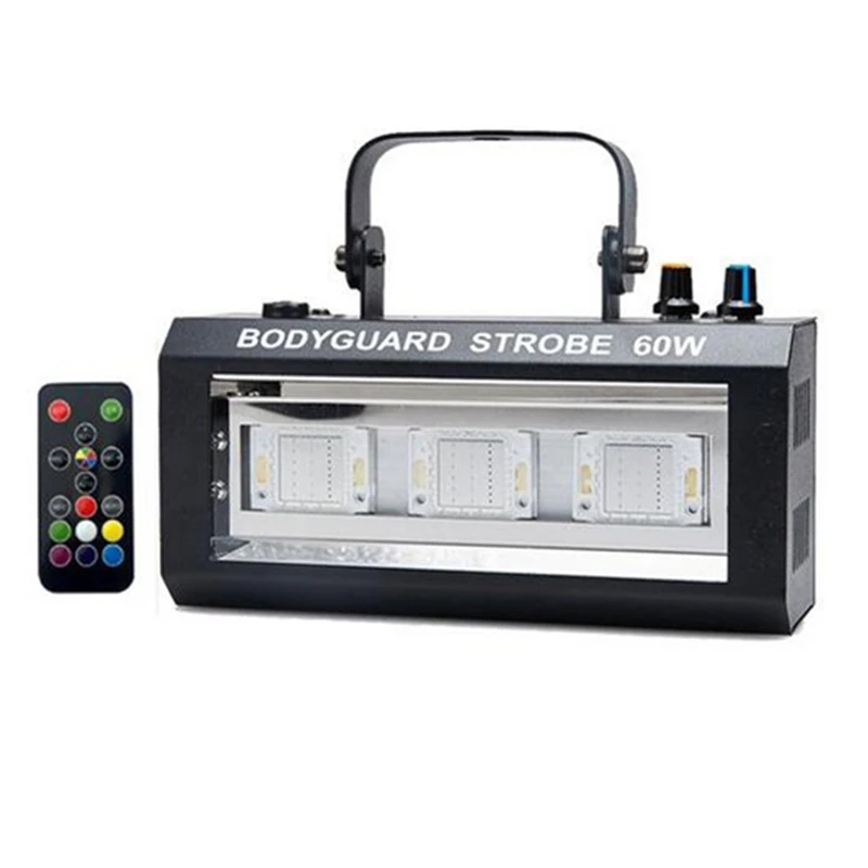 

Wireless Remote Control LED 60W RGB Strobe Light Stroboscope Follow Sound Music Rhythm Control Stage Light Effect Flash Lighting