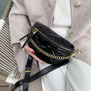 

Fashion Chest Bags Lady PU Leather Chain Design Crossbody Shoulder Messenger Bag Female Travel Handbags and Purses