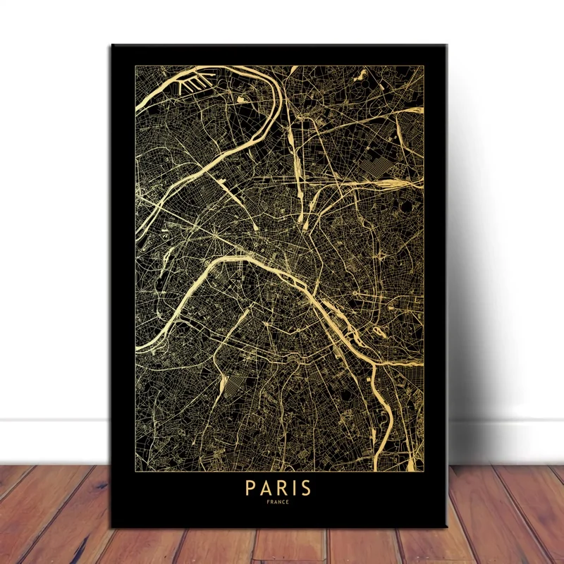 Пар карты города плакат и принты из бисера оранжевого цвета настенные картины на