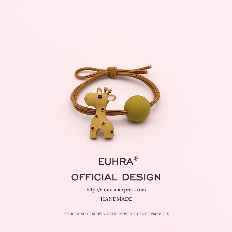EUHRA, 5 цветов, милый металлический Жираф, Sika Ceer, с бусинами, для девочек, для женщин, эластичная резинка для волос, для детей, эластичная резинка - Цвет: Color E