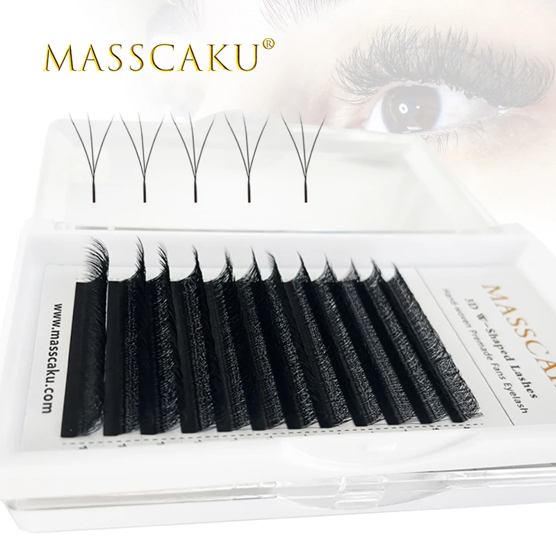 

Top quality W type 3D premade fans volume eyelashes extensions 8-15mm & mix length individual silk volume eyelashes easy to work