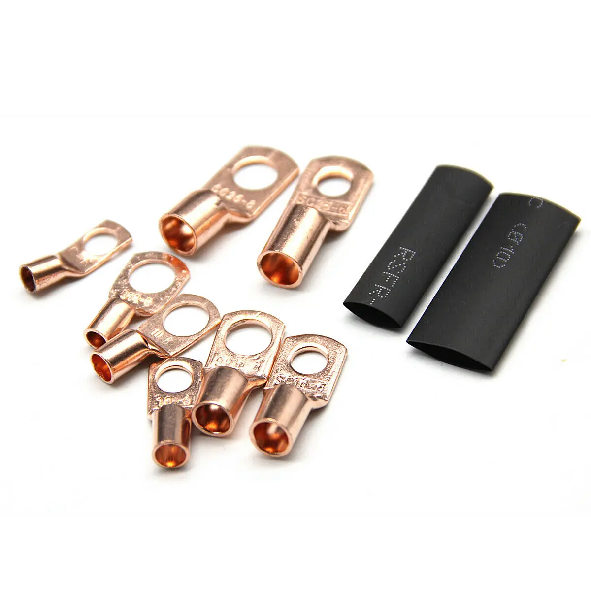 260Pcs Copper Ring Lug Terminal Wire Bare Cable Crimp Connectors Kit for Car 