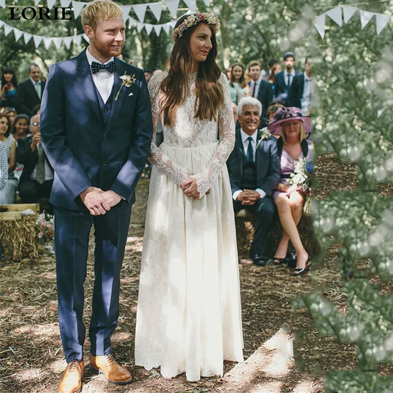 LORIE Lace Boho Trouwjurk Lange Mouwen Bridal Jurken Sexy Open Back Vestidos de novia Bruidsjurken LORIE Lace Boho Trouwjurk Lange Mouwen Bridal Jurken Sexy Open Back Vestidos de novia Bruidsjurken