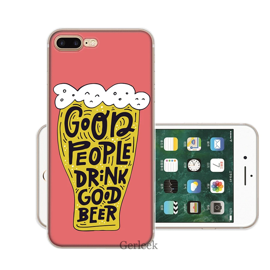 Чехол для мобильного телефона iPhone 11 Pro 6 6s 7 8 P Lus iPhone XR X XS Max 5 5S SE Shell Cute Beer Art жесткий чехол
