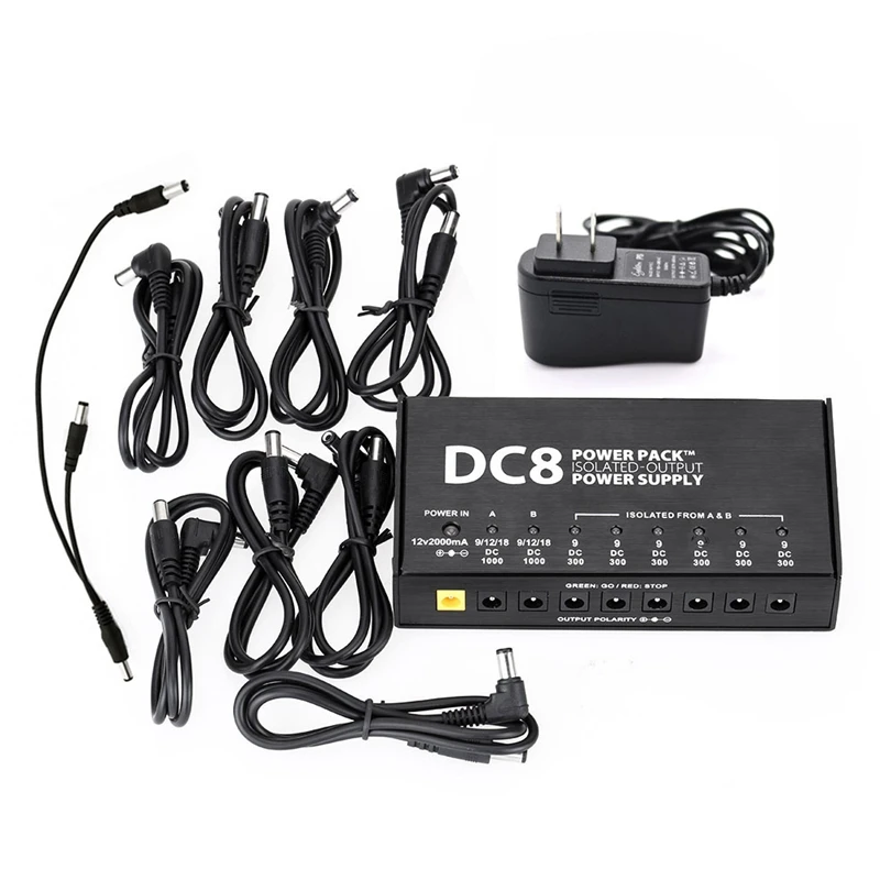 VITOOS DC8 гитарные педали эффектов источник питания 8 изолированных выходов 6 ходовых 9 в 2 ходовых регулируемых 9 в 12 В 18 в переключение стабилизированных Voltag