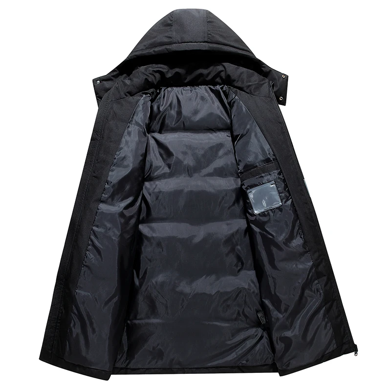 Down jacket men in 2021 new tide brand winter coat fashion handsome clothes warm hooded long coat High quality white duck down