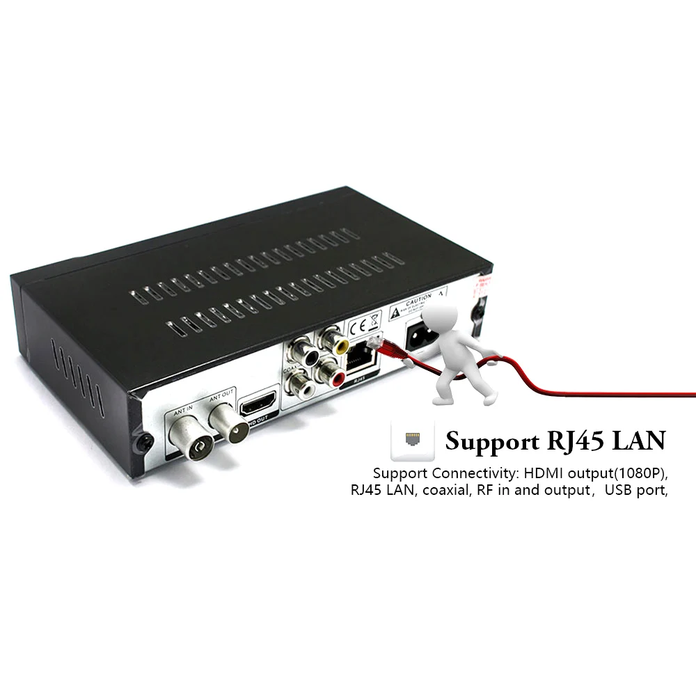 Vmade DVB-T2 HD Digital Terrestrial Receiver H.265/HEVC DVB T2 TV Tuner Support RJ45 LAN AC3 Audio