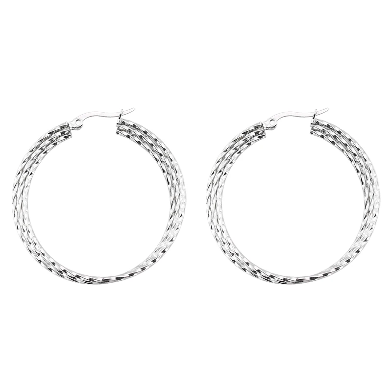 Innopes, персональные супер веревки, большие круги, панк, золотые серьги-кольца, скрученные для женщин, модные ювелирные изделия, трендовые серьги, подарок - Окраска металла: 020103   Silver