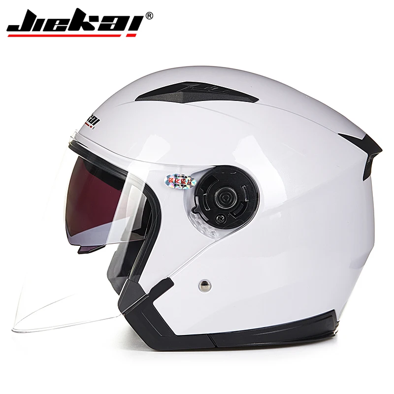 JIEKAI -512 Motorcycle double lens half helmet Cascos Para Moto Racing helmets ABS Helmet Moto Casque for Women/Men Casco Moto