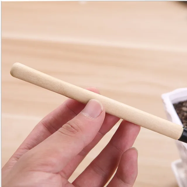 Mini Multifunkcionális Kertészeti Szerszám Háromrészes Készlet, Kültéri Növényi Lazító Lapátfa, Fából - Image 3