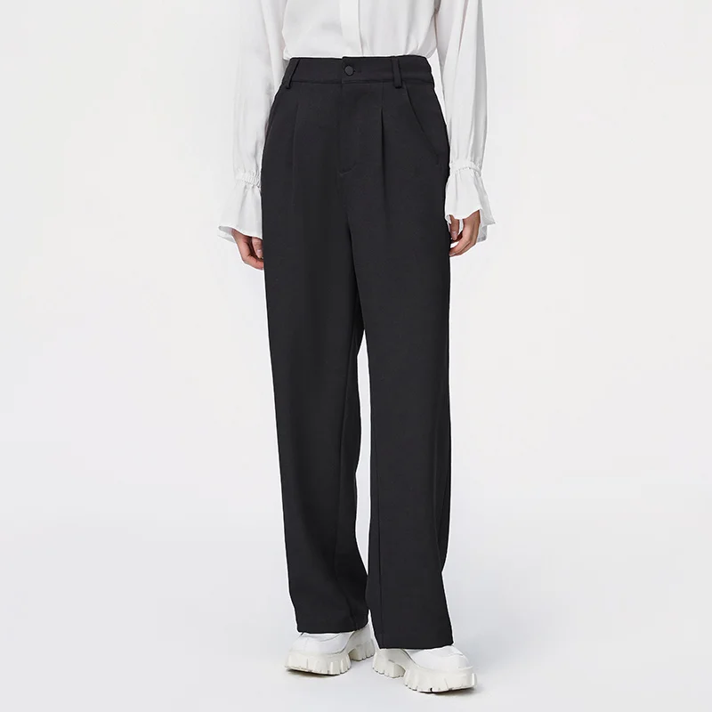 SEMIR Casual Pants Women Spring 2021 New Loose Wide-Leg Pants Slim Drape Mopping Pants Suit Trend