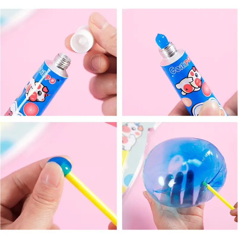 Magic Bubble Glue Toy Blowing Colorful Bubble Ball Plastic Balloon Won't Burst Safe For Kids Boys Girls Gift 2