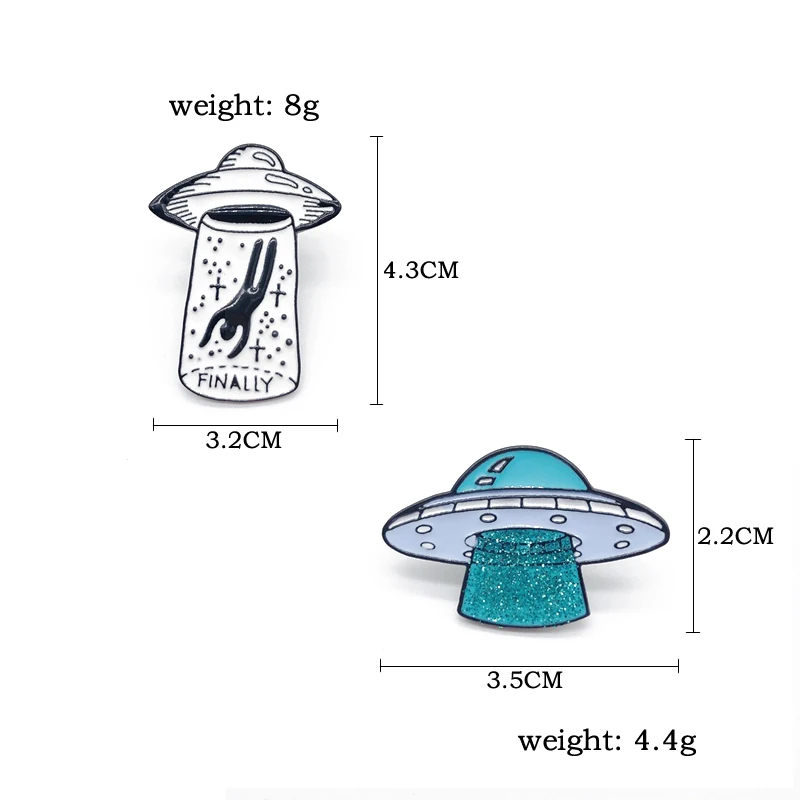 Креативный космический корабль НЛО инопланетное пространство эмаль брошь, наконец значок из сплава джинсовая рубашка сумка Pin аксессуары с героями мультфильмов Ювелирные изделия Подарки
